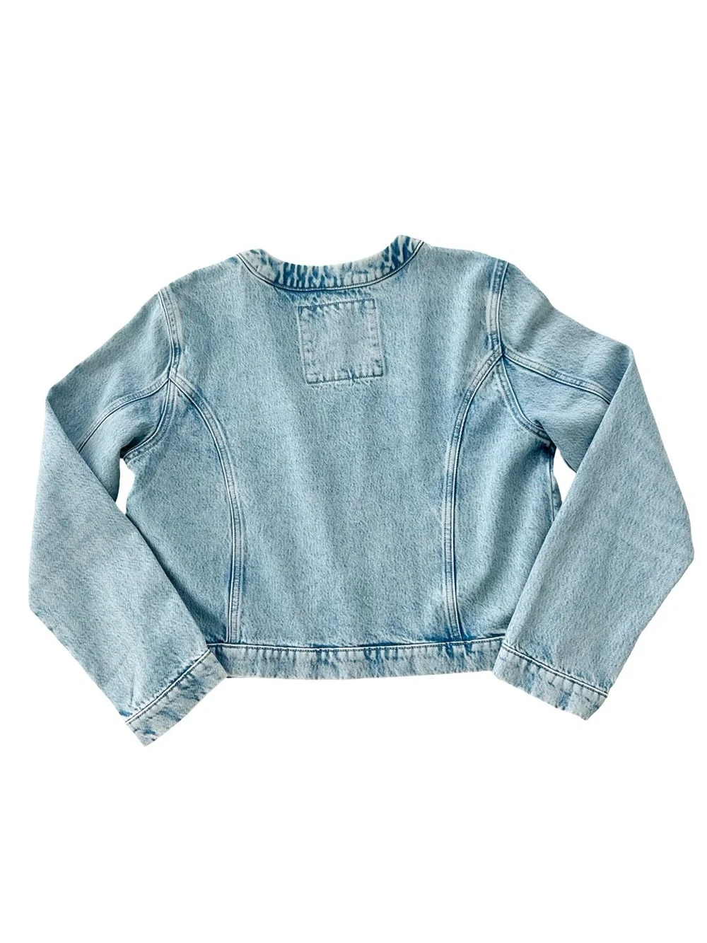 Michael Kors Cropped Jean Grommet Trim Jacket LG NWT